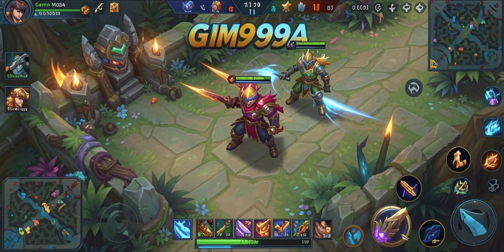 Tampilan gameplay dinamis dari GIM999 yang penuh strategi.
