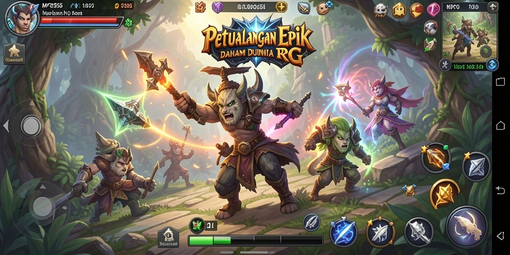 Screenshot gameplay <strong>MPO555</strong> yang menunjukkan pertarungan seru antar karakter RPG.