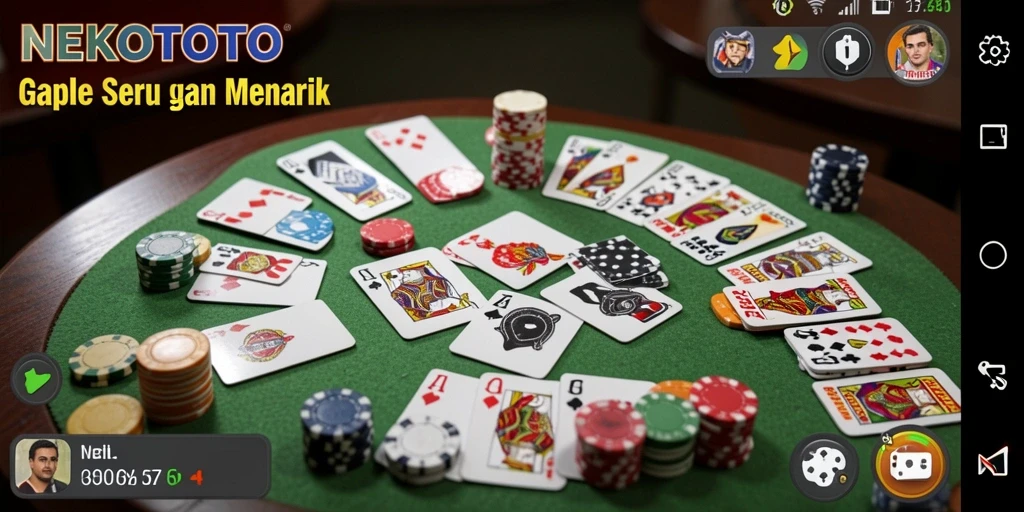 Screenshot gameplay NEKOTOTO menunjukkan keseruan saat bermain Gaple.