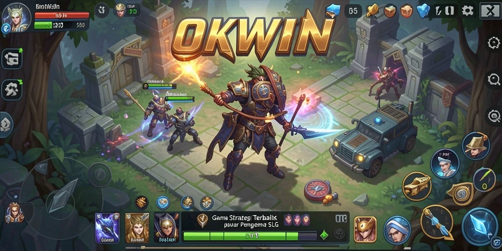 Tangkapan layar gameplay OKWIN yang menampilkan aksi dan strategi mendalam.