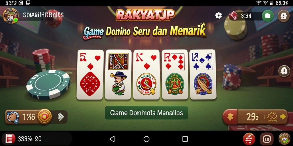 Tampilan gameplay RAKYATJP yang seru dan interaktif saat bermain Domino.