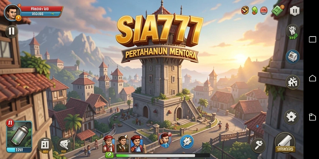 Tampilan gameplay menarik dari SIA777 saat membangun menara pertahanan.