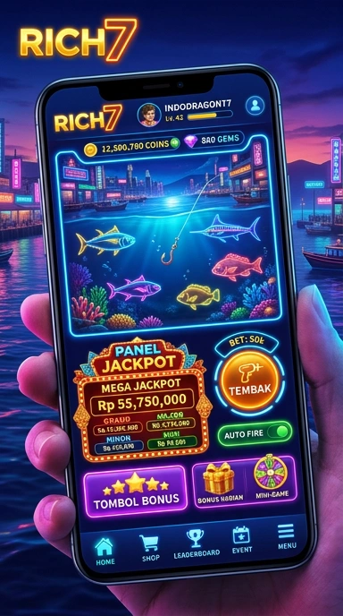 Tampilan aplikasi rich7 yang menampilkan berbagai kategori aplikasi menarik.